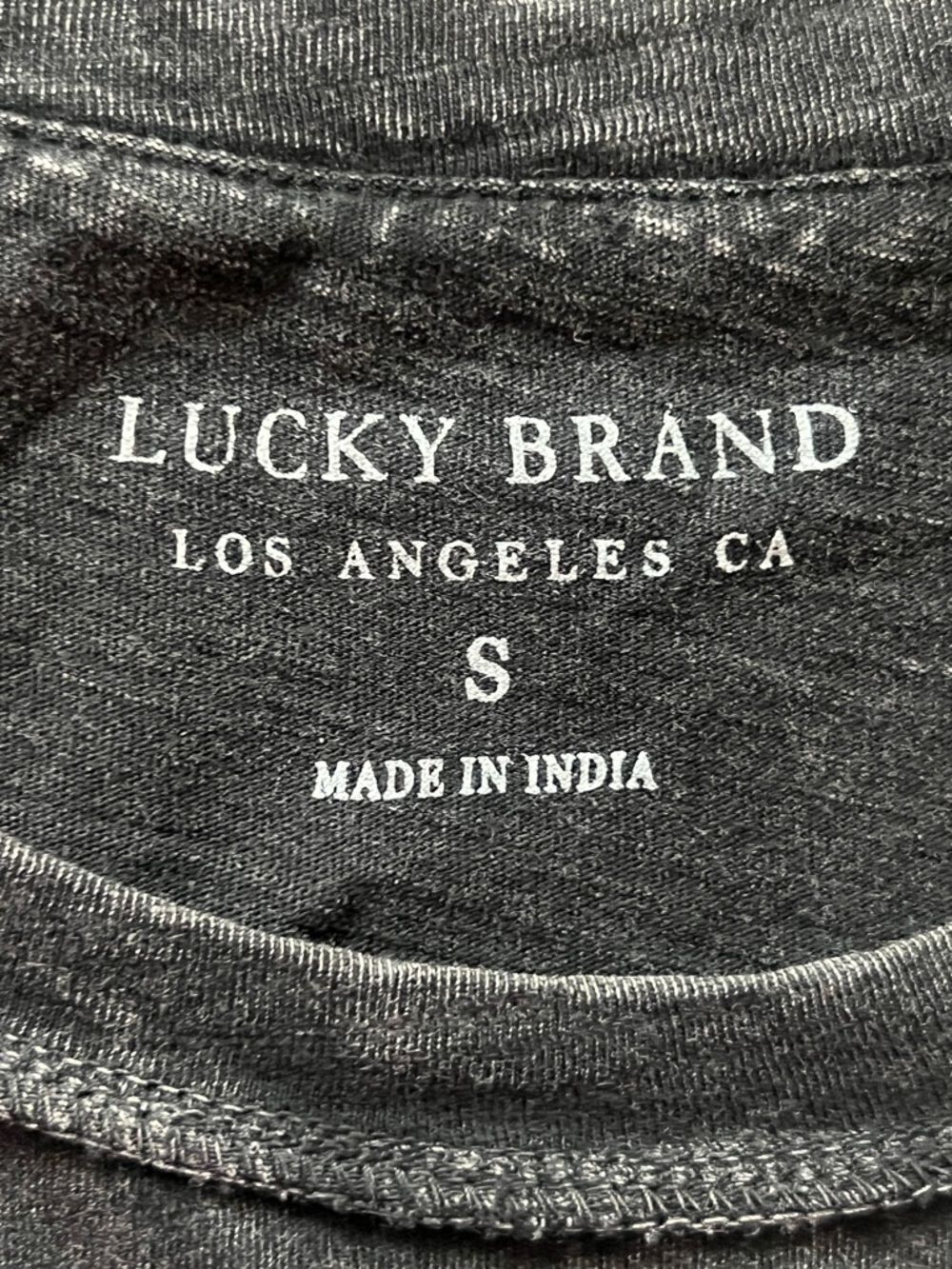 LUCKY BRAND T-Shirt Womens Small Black Distressed Nashville Guitar Roses Graphic - Picture 12 of 15